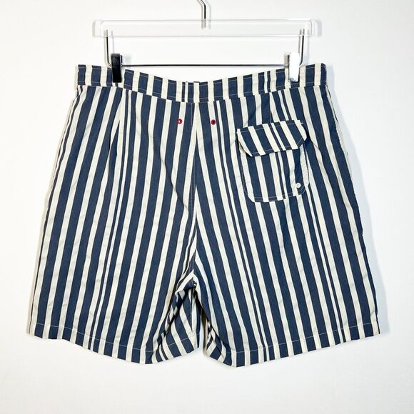 Solid and Striped Men’s Size Large Boardshort Blue Cream Stripes Swim Shorts - Picture 3 of 13